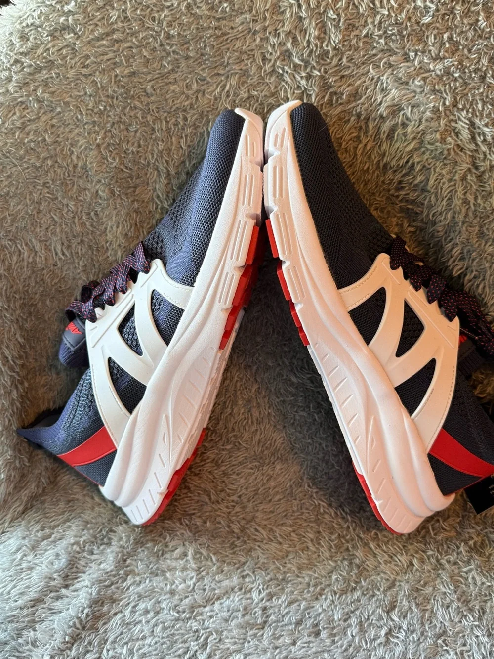 Avia Men's Navy Knit Athletic‎ Sneakers with White Cage and Red Logo 11.5 New